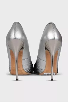 Leather and suede pumps