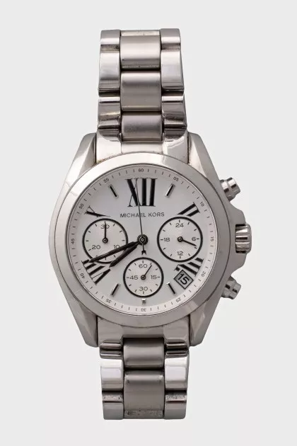 Silver round watch