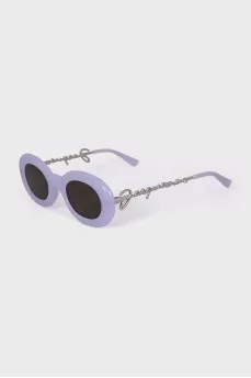 Sunglasses with a brand logo