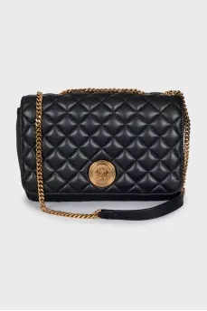 Leather crossbody bag with gold-tone hardware