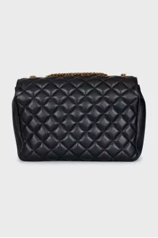 Leather crossbody bag with gold-tone hardware
