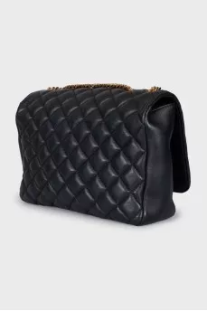 Leather crossbody bag with gold-tone hardware