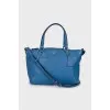 Blue leather crossbody