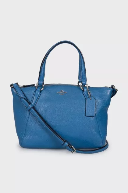 Blue leather crossbody