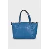 Blue leather crossbody