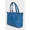 Blue leather crossbody