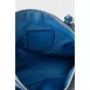 Blue leather crossbody