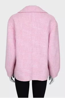 Cropped pink straight-cut coat