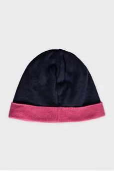 Cashmere hat with brand logo