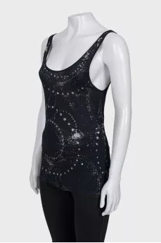 Black sequined tank top