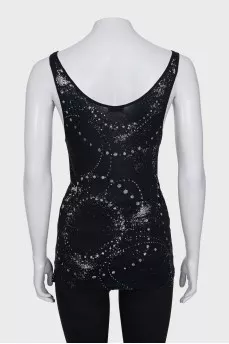 Black sequined tank top