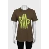 Green T-shirt with embroidery