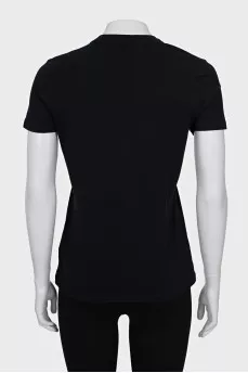 Straight T-shirt with branded embroidery