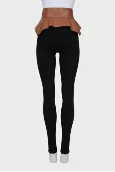 Brown leather peplum