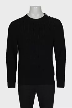 Men's black knitted sweater