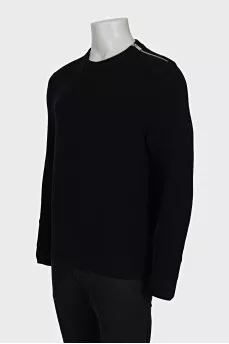 Men's black knitted sweater