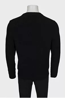 Men's black knitted sweater