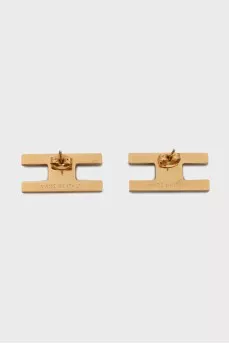 Gold-tone logo earrings