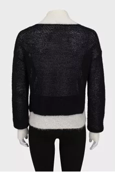 Black and white chunky knit sweater