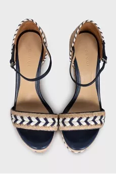 Sandals with a woven wedge heel