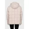 Pink down jacket with a hood