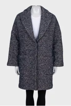 Single-breasted coat with small stripes