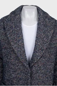 Single-breasted coat with small stripes