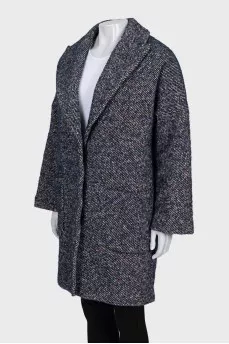 Single-breasted coat with small stripes