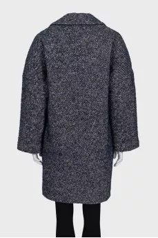 Single-breasted coat with small stripes