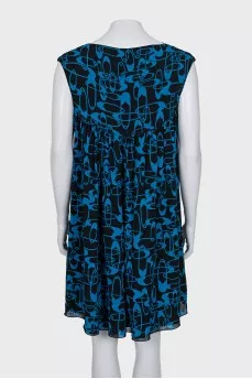 Two-tone silk and wool dress