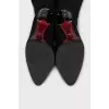 Suede slip-on heeled boots