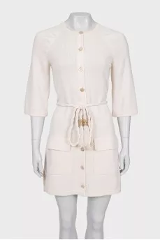 Cashmere dress with a belt