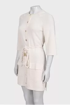 Cashmere dress with a belt