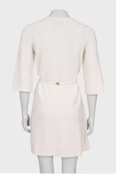 Cashmere dress with a belt