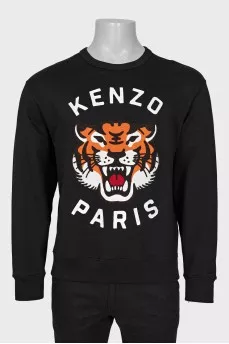 Men's sweatshirt with a branded patch