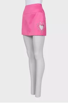 Mini skirt decorated with crystals