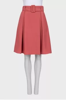 Midi skirt with a belt