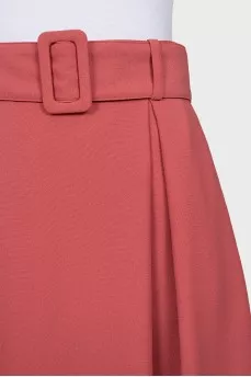 Midi skirt with a belt