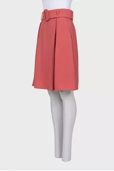 Midi skirt with a belt