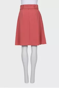 Midi skirt with a belt