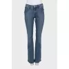 Blue low-rise flared jeans
