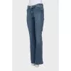 Blue low-rise flared jeans