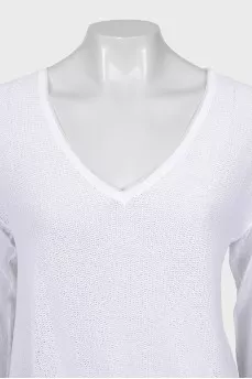 Loose-fitting blouse with frills