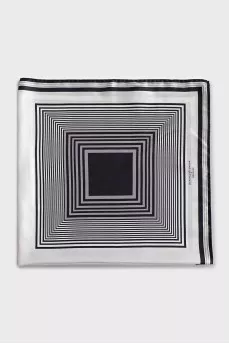 Black and white geometric print scarf