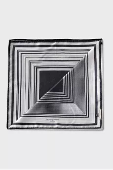Black and white geometric print scarf