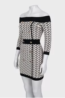 Black and white dress with signature print