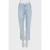 Light blue straight fit jeans with tag