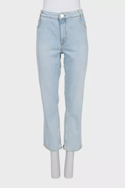 Light blue straight fit jeans with tag