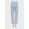 Light blue straight fit jeans with tag
