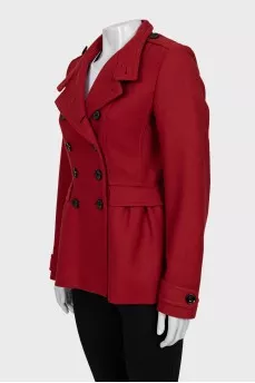 Cropped red coat